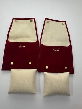 Pair of new Cartier watch pouches